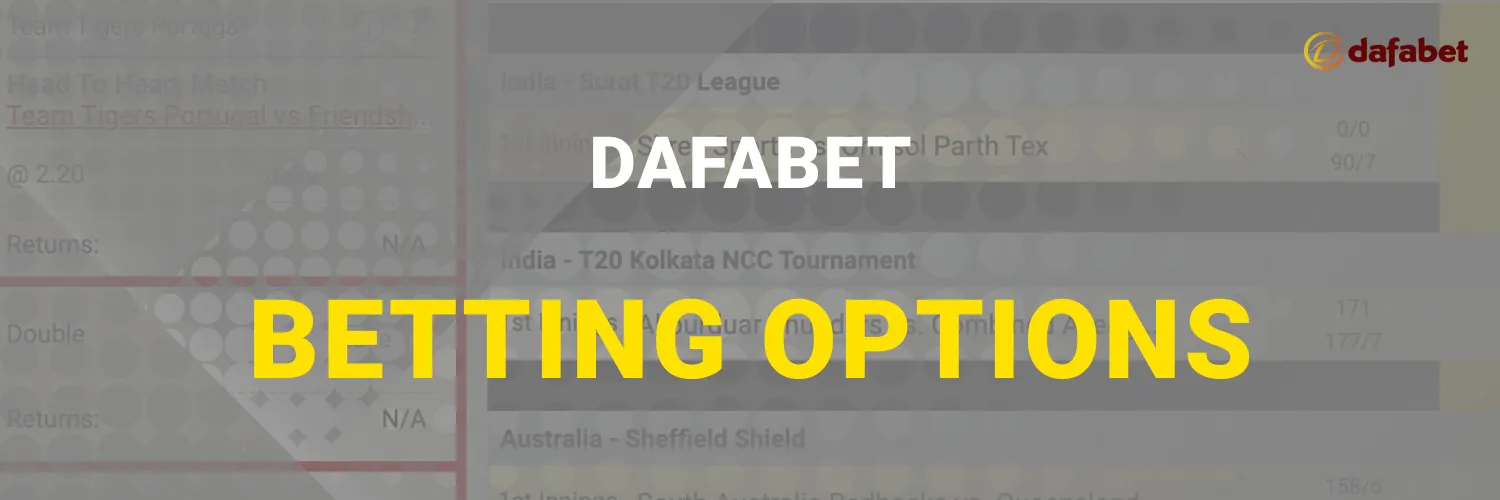 betting options at dafabet