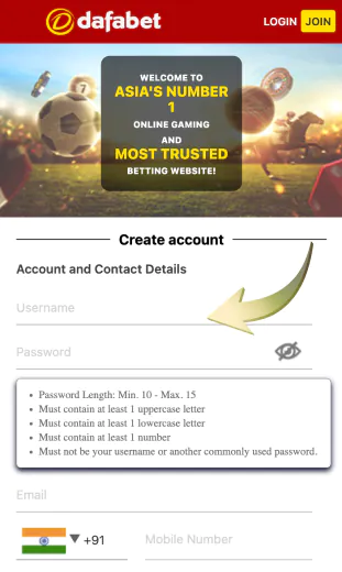 enter username and password